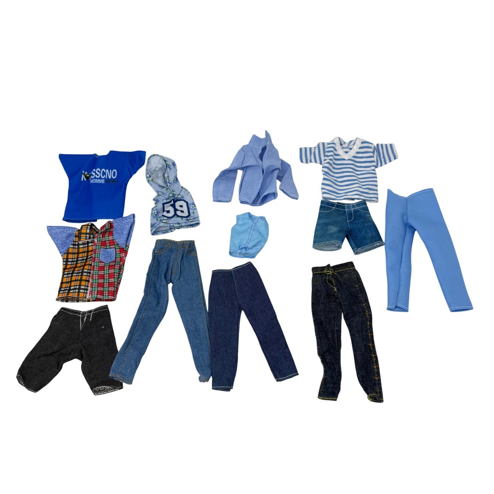 Unbranded Barbie Size Doll Clothes Lot 12pc Denim Blue Jeans Shirts Jacket Y2K